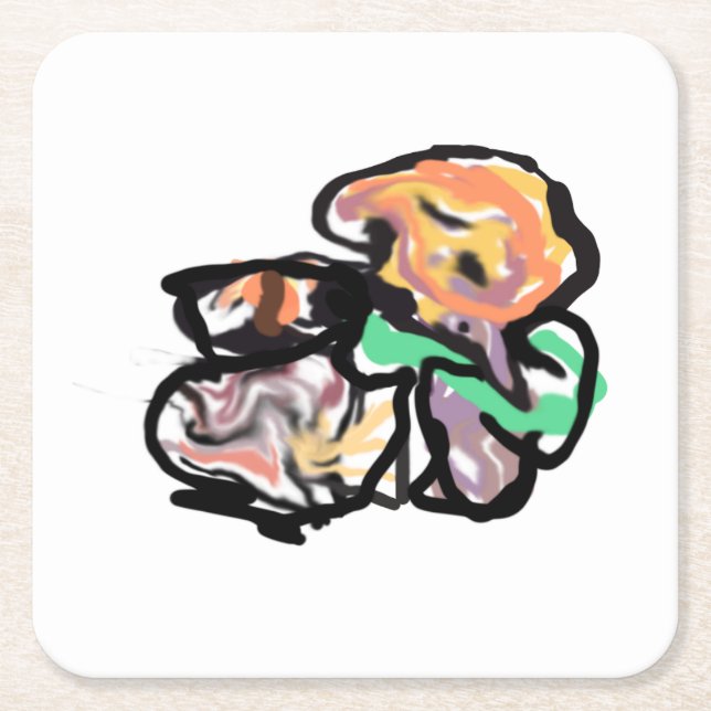 Cat and flowers  fun rechteckiger pappuntersetzer (Vorderseite)