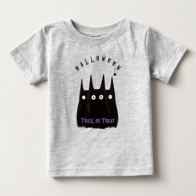 Cat and Halloween Baby T-shirt (Vorderseite)