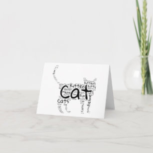 Cat and Kitten Word Cloud - Einzigartig PERSONALIS Karte
