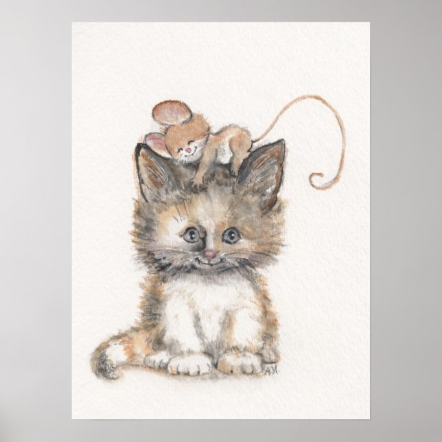Cat and Mouse design on a Poster / Print (Vorne)