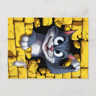 Cat and mouse. postkarte
