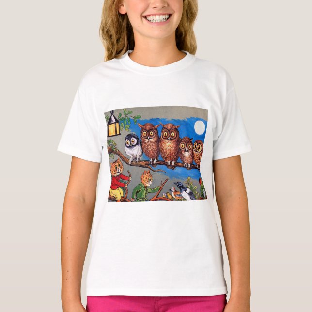 Cat and Owl, Louis Wain T-Shirt (Vorderseite)