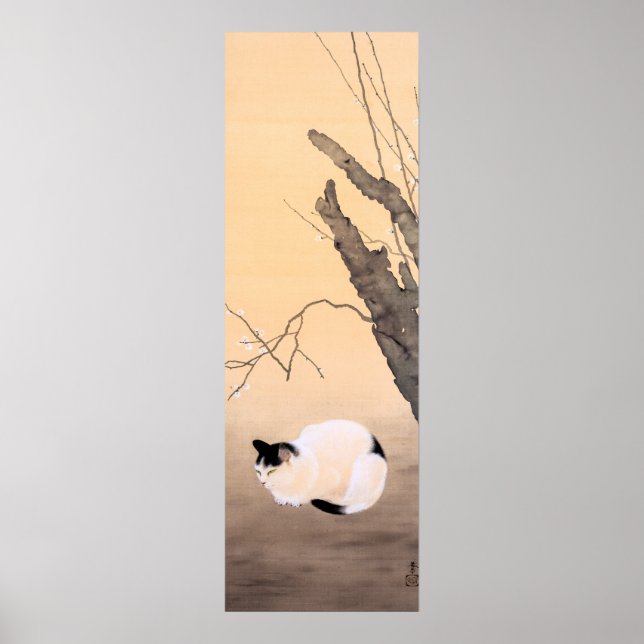 Cat and Plum Blossoms -  Hishida Shunso  Poster (Vorne)