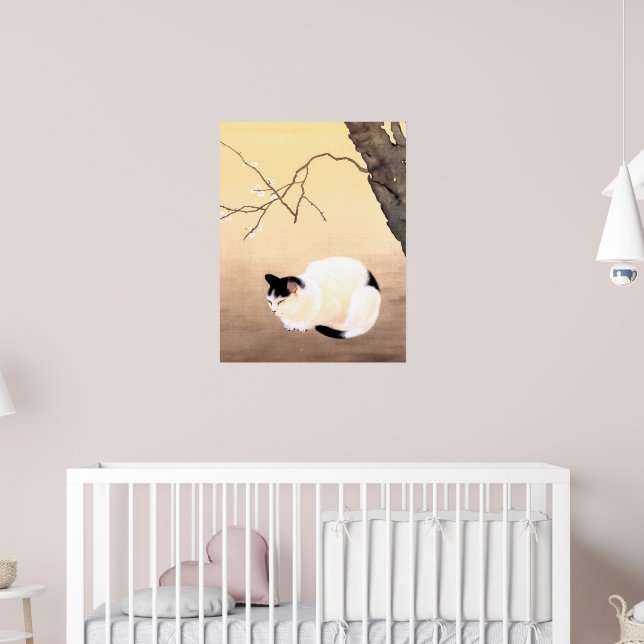 Cat and Plum Blossoms - Hishida Shunso  Poster (Kinderzimmer 2)
