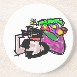 Cat and spring flowers  getränkeuntersetzer