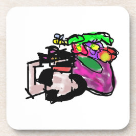 Cat and spring flowers  getränkeuntersetzer