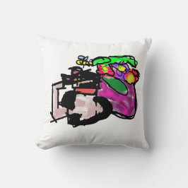 Cat and spring flowers  kissen