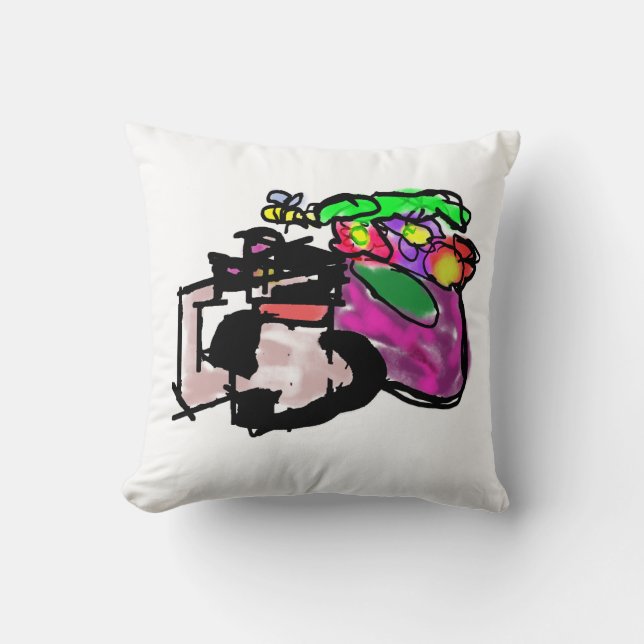 Cat and spring flowers  kissen (Vorderseite)