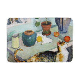 Cat and Still Life, August Macke Badematte
