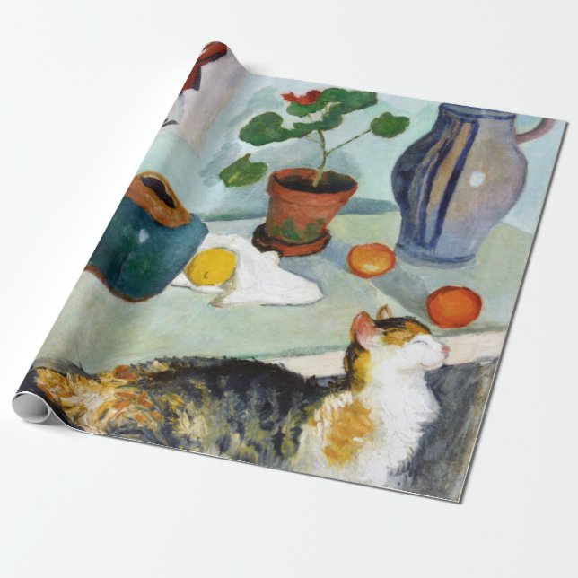 Cat and Still Life, August Macke Geschenkpapier (Ungerollt)