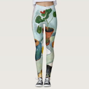 Cat and Still Life, August Macke Leggings