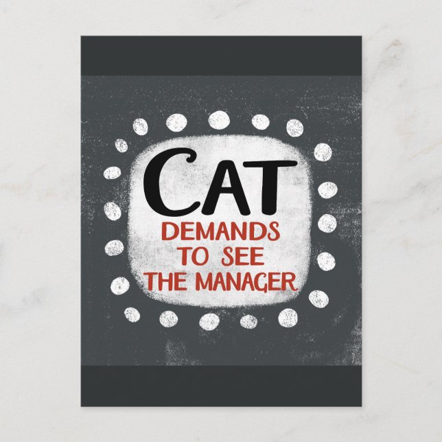 Cat-Anforderungen zum Anzeigen von Manager-Postkar Postkarte (Vorderseite)