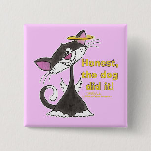 Cat Angel Button