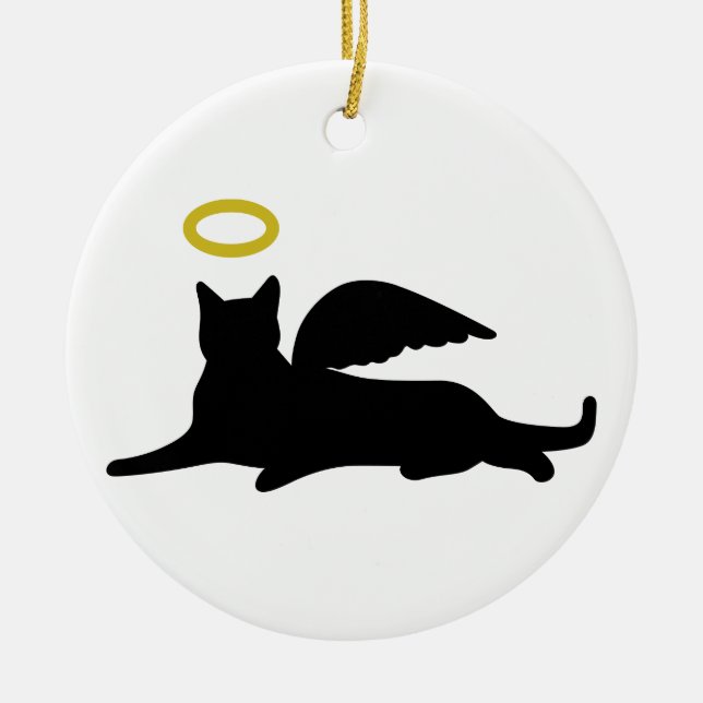 Cat Angel Keramik Ornament (Vorne)