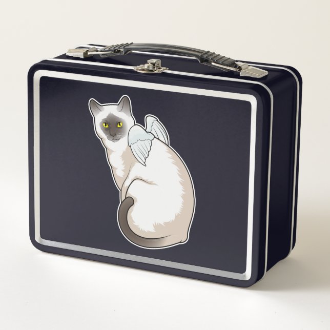 Cat Angel wings Metall Brotdose (Vorderseite)