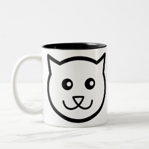 Cat Animal Face Kitty Pet Happy Zweifarbige Tasse