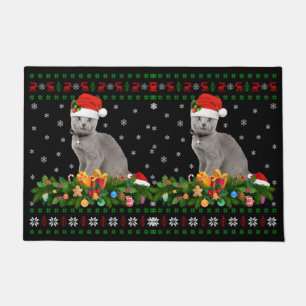 Cat Animal Lover Weihnachtsmannmütze Ugly Russian  Fußmatte