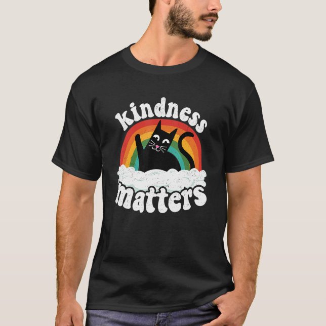 Cat Anti Bullying Rainbow Kindness Materie verspot T-Shirt (Vorderseite)
