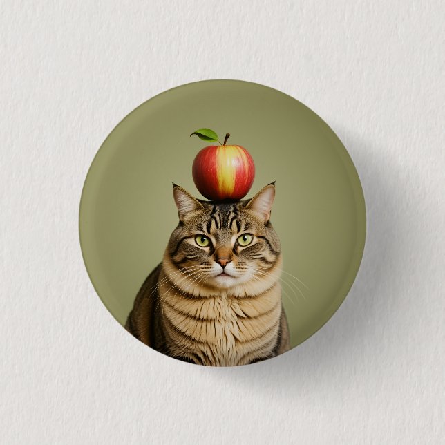 Cat Apple Button (Vorderseite)