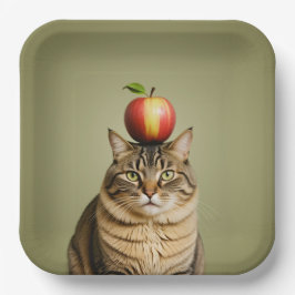 Cat Apple Pappteller