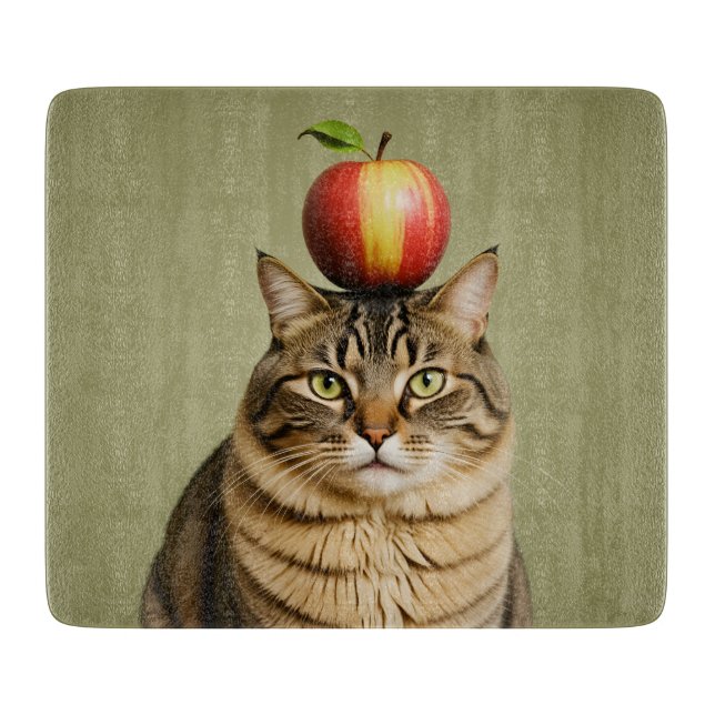 Cat Apple Schneidebrett (Vorderseite)