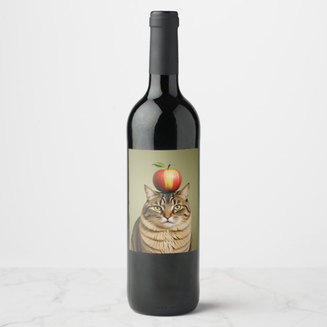 Cat Apple Weinetikett (Vorderseite)