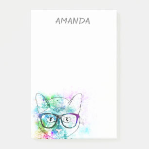 Cat-Aquarelldesign-Sonderanweisung Post-it Klebezettel