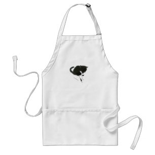 Cat Art Black and White Kitty Schürze