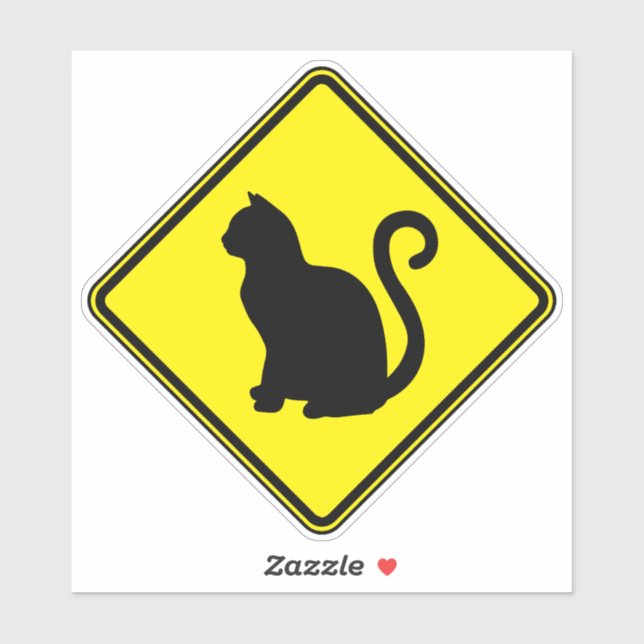 Cat Art Cat Clipart Cat Image Silhouette Warni Aufkleber (Blatt)