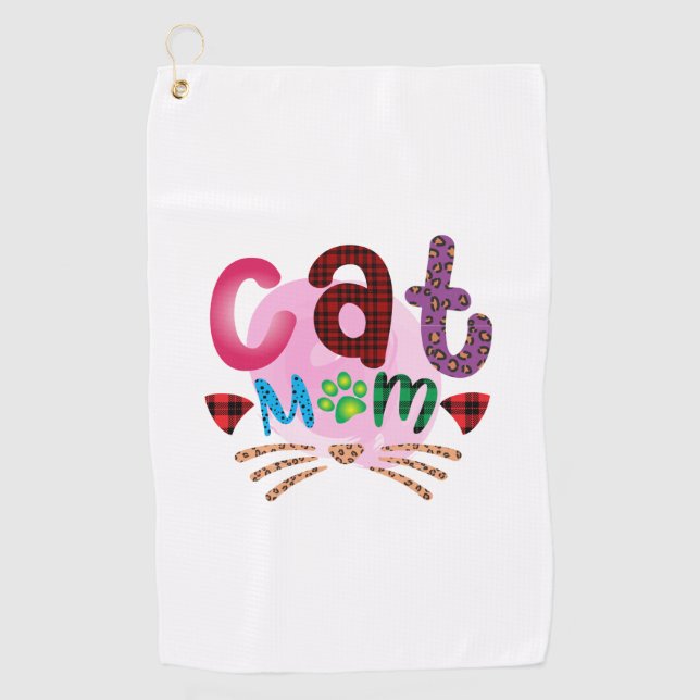 Cat Art Cat Mama_2 Golfhandtuch (Vorderseite)