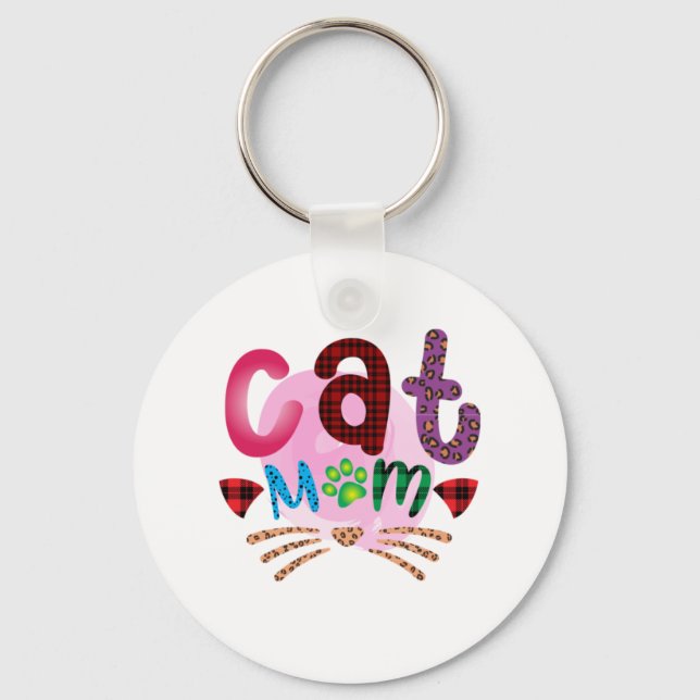 Cat Art Cat Mama_2 Schlüsselanhänger (Vorderseite)