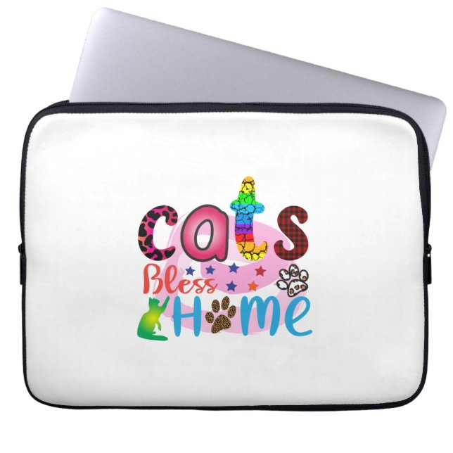 Cat Art Cats Bless Zuhause_2 Laptopschutzhülle (Vorderseite)
