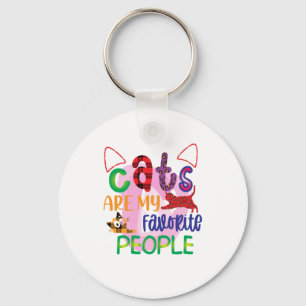 Cat Art Cats sind meine Lieblings-Leute_2 Schlüsselanhänger