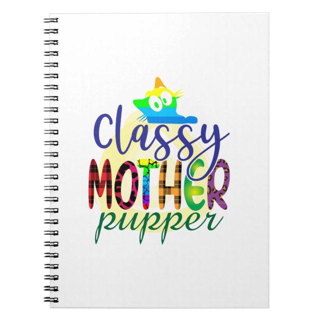 Cat Art Classy Mutter Pupper Notizblock (Vorderseite)