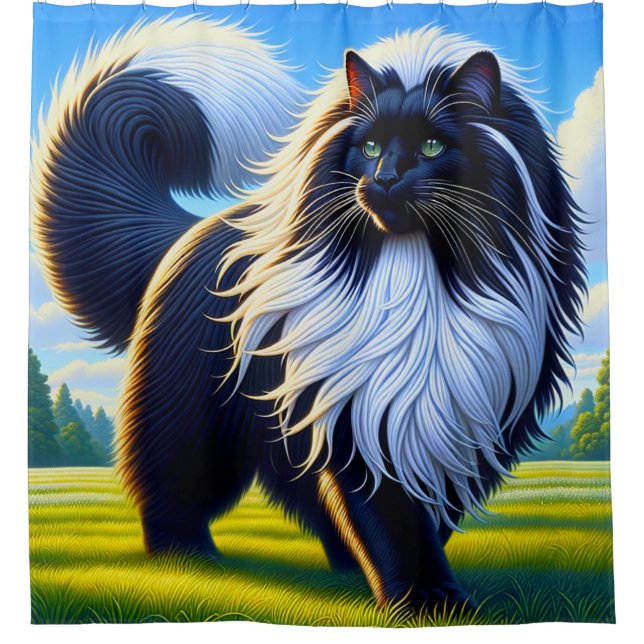 Cat Art Duschvorhang (Vorderseite)
