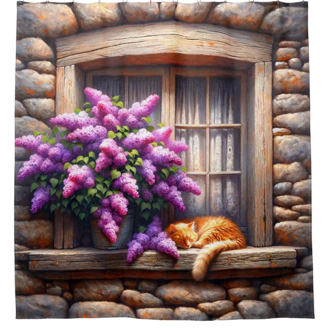 Cat Art Duschvorhang (Vorderseite)