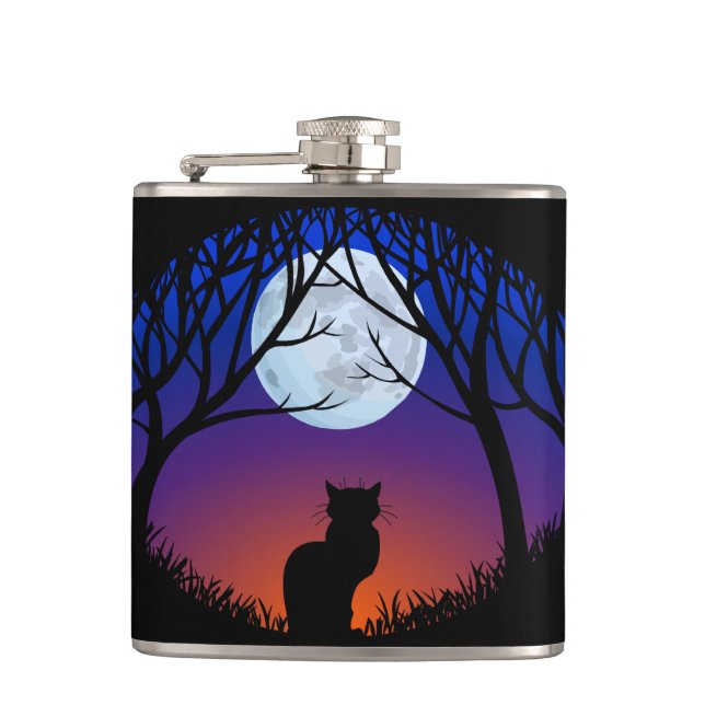 Cat Art Flask Custom Cat Lover Drinks Flaschen & G Flachmann (Vorderseite)