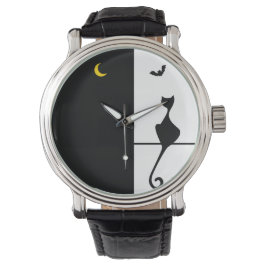 Cat Art Halloween Night Ver Armbanduhr