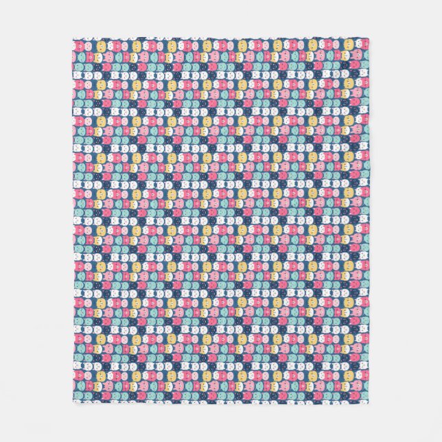Cat Art | Niedliche Cat Faces Fleecedecke (Vorderseite)