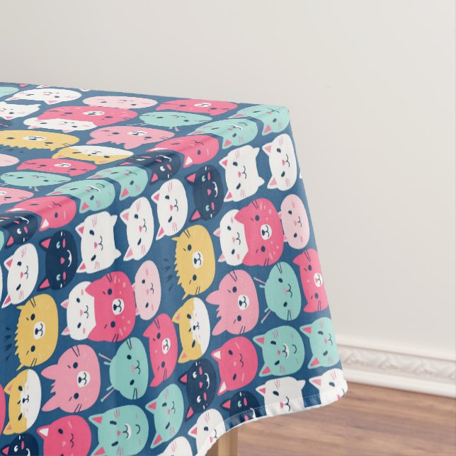 Cat Art | Niedliche Cat Faces Tischdecke (Beispiel)