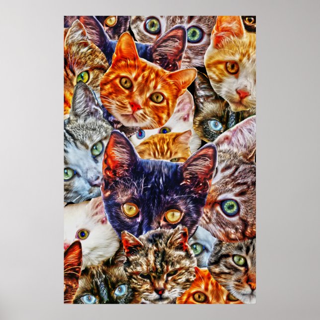 Cat Art Pattern Poster (Vorne)