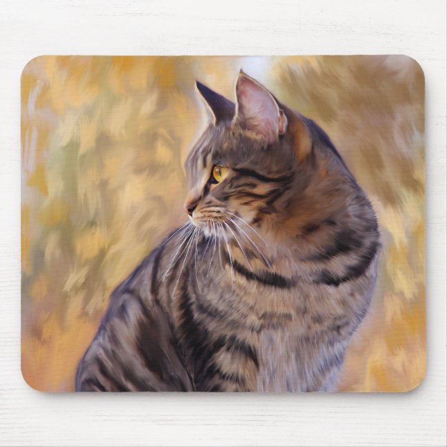 Cat Art Portrait Mousepad (Vorne)