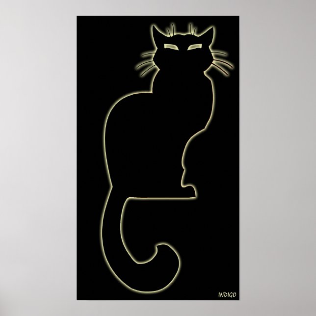 Cat Art Poster Black Cat Lover Prints Poster (Vorne)