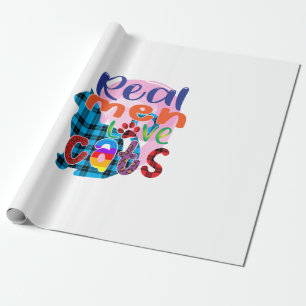 Cat Art Real Men Liebe Katzen Geschenkpapier