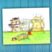 Cat Art Student