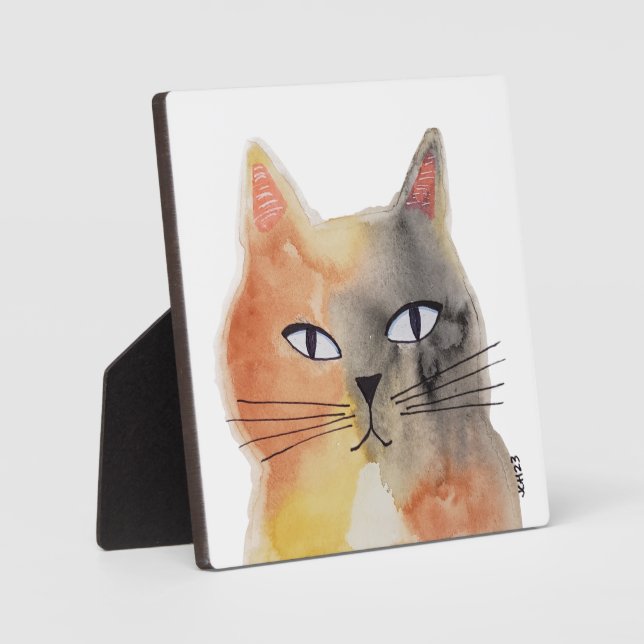 Cat Art Tabletop Plaque Fotoplatte (Vorderseite)