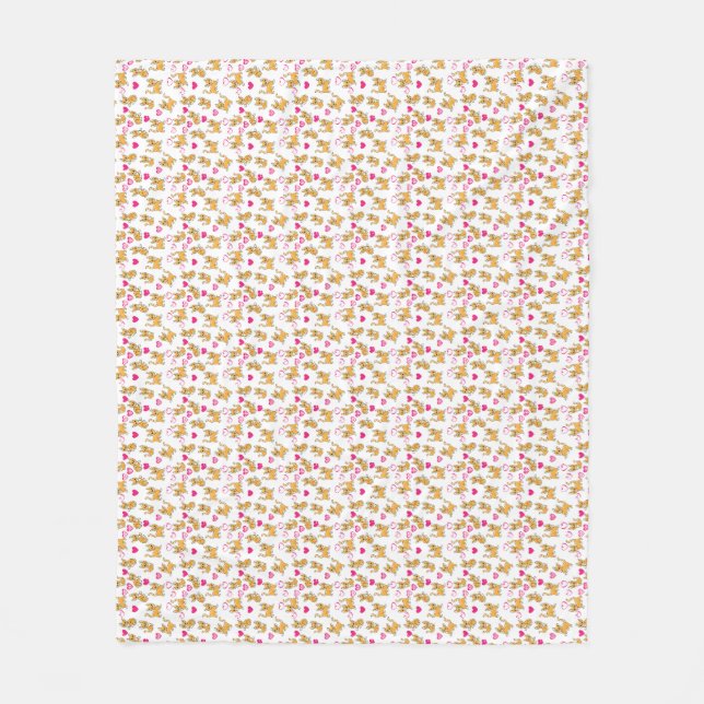 Cat Artwork | Niedliche Katze Valentine Fleecedecke (Vorderseite)