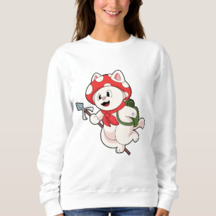Cat as Mushroom picker with Mushroom Sweatshirt