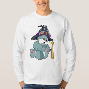 Cat as Wizard mit Zauberstab & Hut T-Shirt
