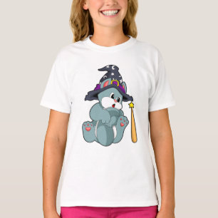 Cat as Wizard mit Zauberstab & Hut T-Shirt
